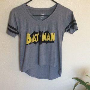 Batman Short Sleeve Gray Tee High Low